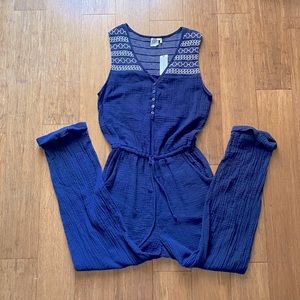 Anthropologie Lilka Embroidered Gauze Jumpsuit size S